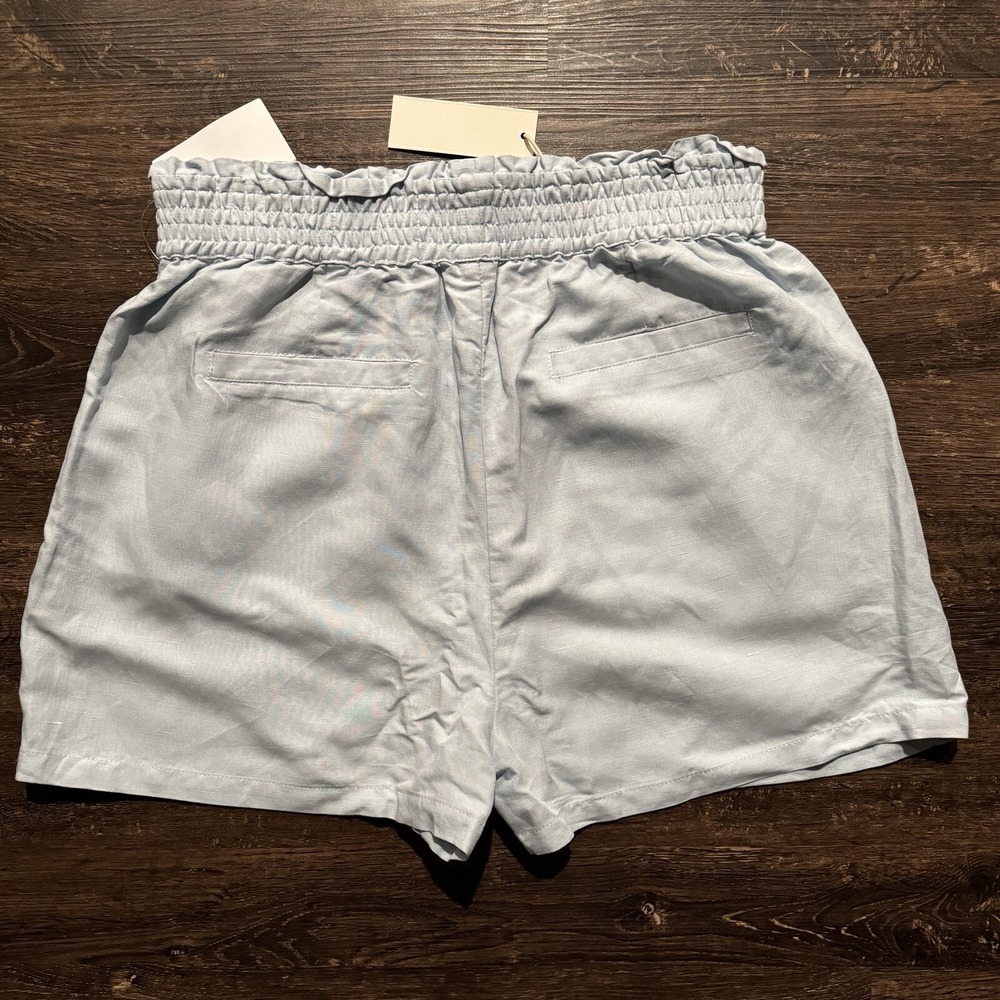 Blank NYC Linen Blend Drawstring Pull‎ On Shorts Pockets  Small Clear Sky Blue - Picture 8 of 8